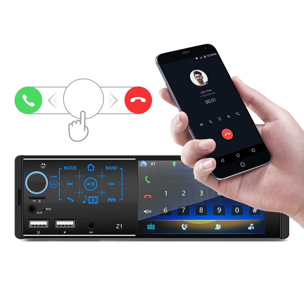 4.1inch 1 Din Touch Capacitive Screen Car MP5 Player With Dual USB Output Port 4 Music Playback Mode