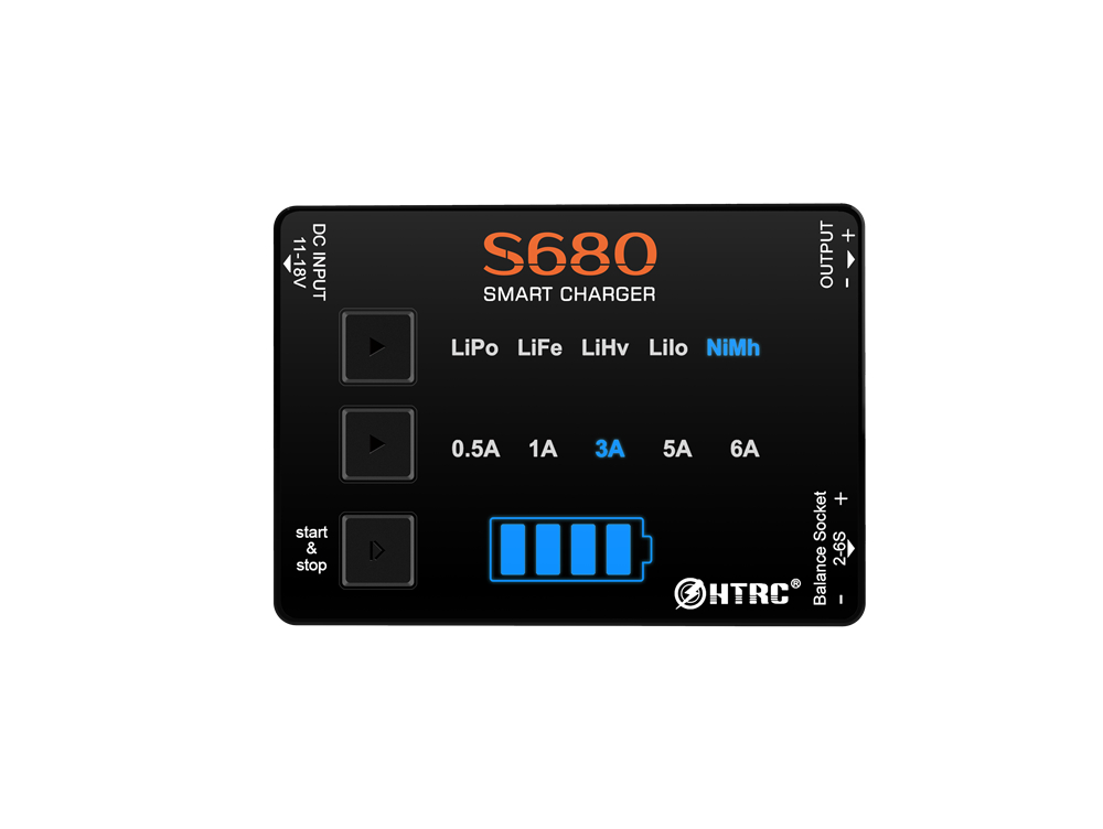 HTRC S680 80W 6A Lipo Charger For 1-6s Lipo/LiFe/LiHv/Lilon/1-15s Nimh Battery AC to DC Mini RC Charger With 15V6A Adapter: WHITE / AU Plug