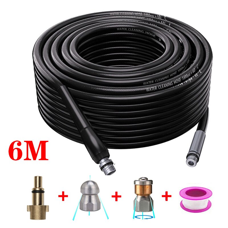 ROUE nettoyeur haute pression furet deboucheur canalisation Tuyau de nettoyage à haute pression pour, 6 ~ 20M, pour égouts et égouts, buses de lavage deboucheur canalisation haute pression pour Huter/Anlu: 6 M For Huter