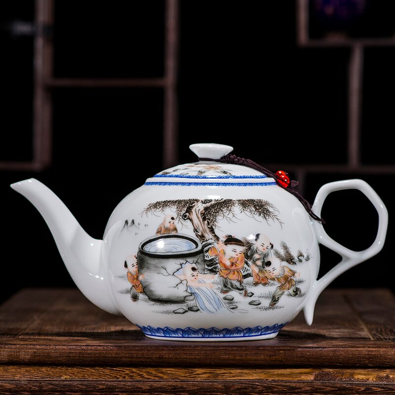 CHANSHOVA China Blau und weiß dünne porzellan teekanne Hohe kapazität 320ML 1L Keramik Tee topf traditionellen chinesischen Tee-einstellen: 1000ml-F