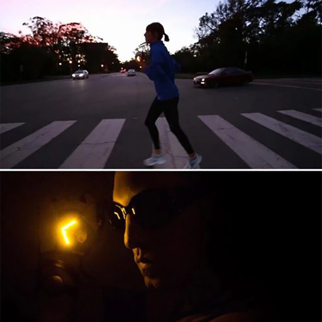 Indicator light gloves 1 pair of white turning auto-sensing turn signal gloves warning light gloves cycling gloves Fast