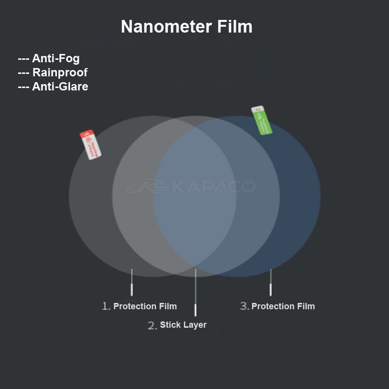2 stk anti tåge film regntæt film bil bakreview spejl regn film rund oval folie klistermærke gennemsigtig film bil tilbehør