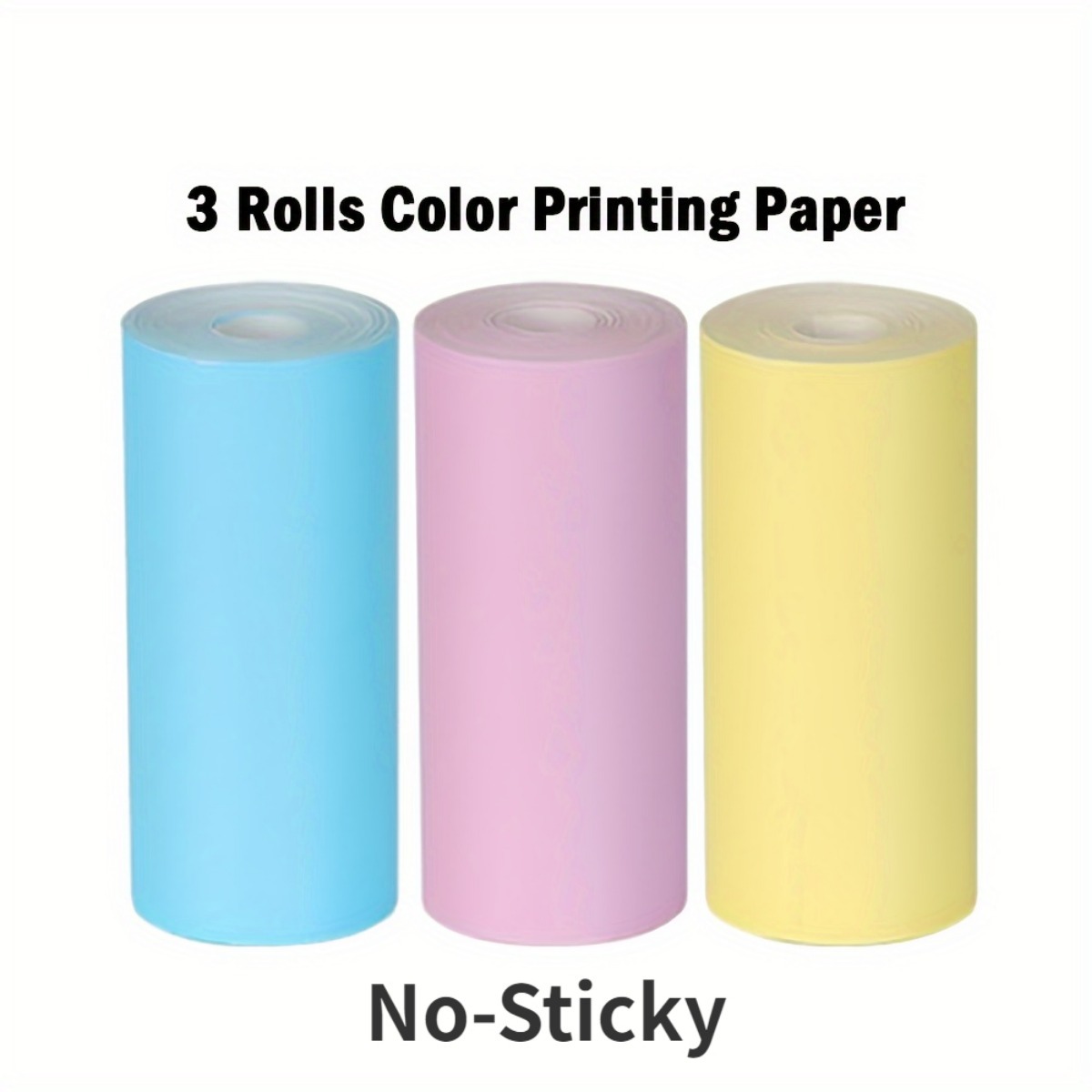 16 rollos de papeles de impresora térmica, 57x25mm, papeles térmicos autoadhesivos, impresoras de etiquetas en Color HD para Mini impresora portátil sin tinta: Azul marino