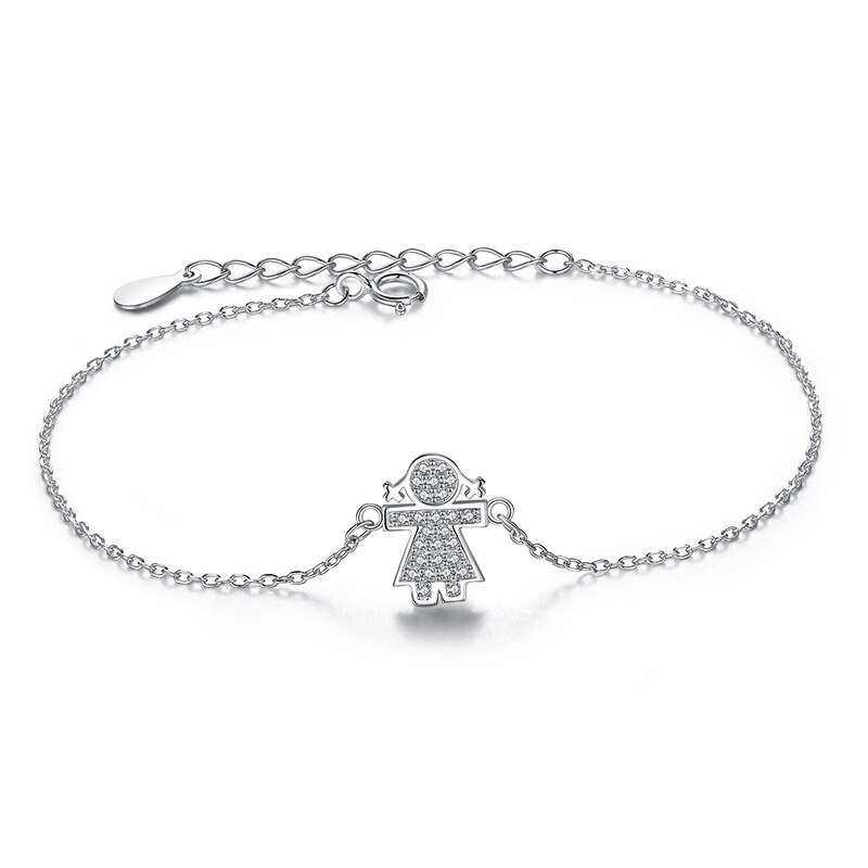 Bracciale in argento con zirconi cubici di trifoglio fortunato invernale per donna regalo di gioielli in argento Sterling 925 per anniversario di matrimonio da donna: YS1030