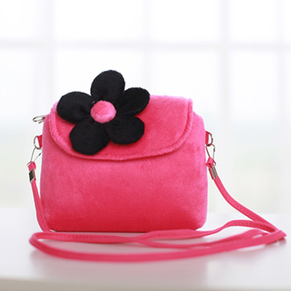 Bolso pequeño de felpa con flores para niños, Bolso pequeño de hombro para chicas pequeñas, de , Monedero, Monedero: Rose Red