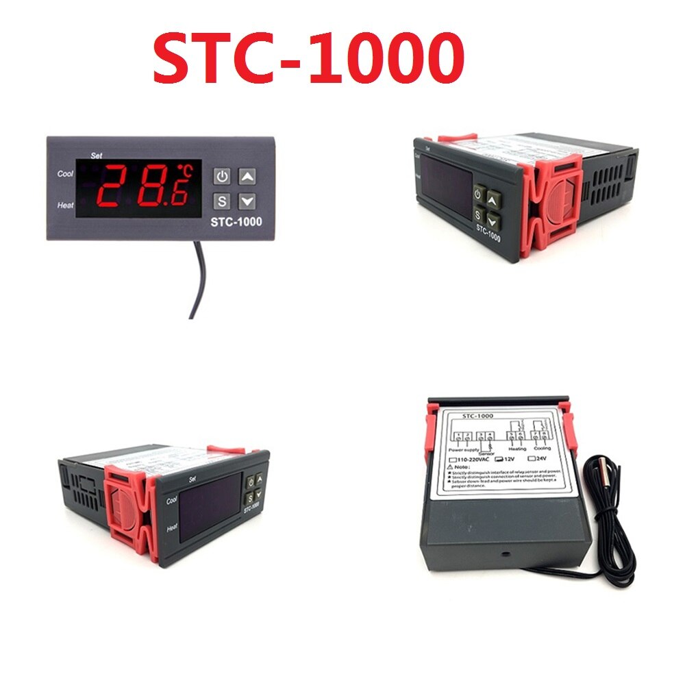STC-1000 STC 1000 Digital Temperature Controller for Incubator 12V/24V/110/220V Heating Cooling Thermostat