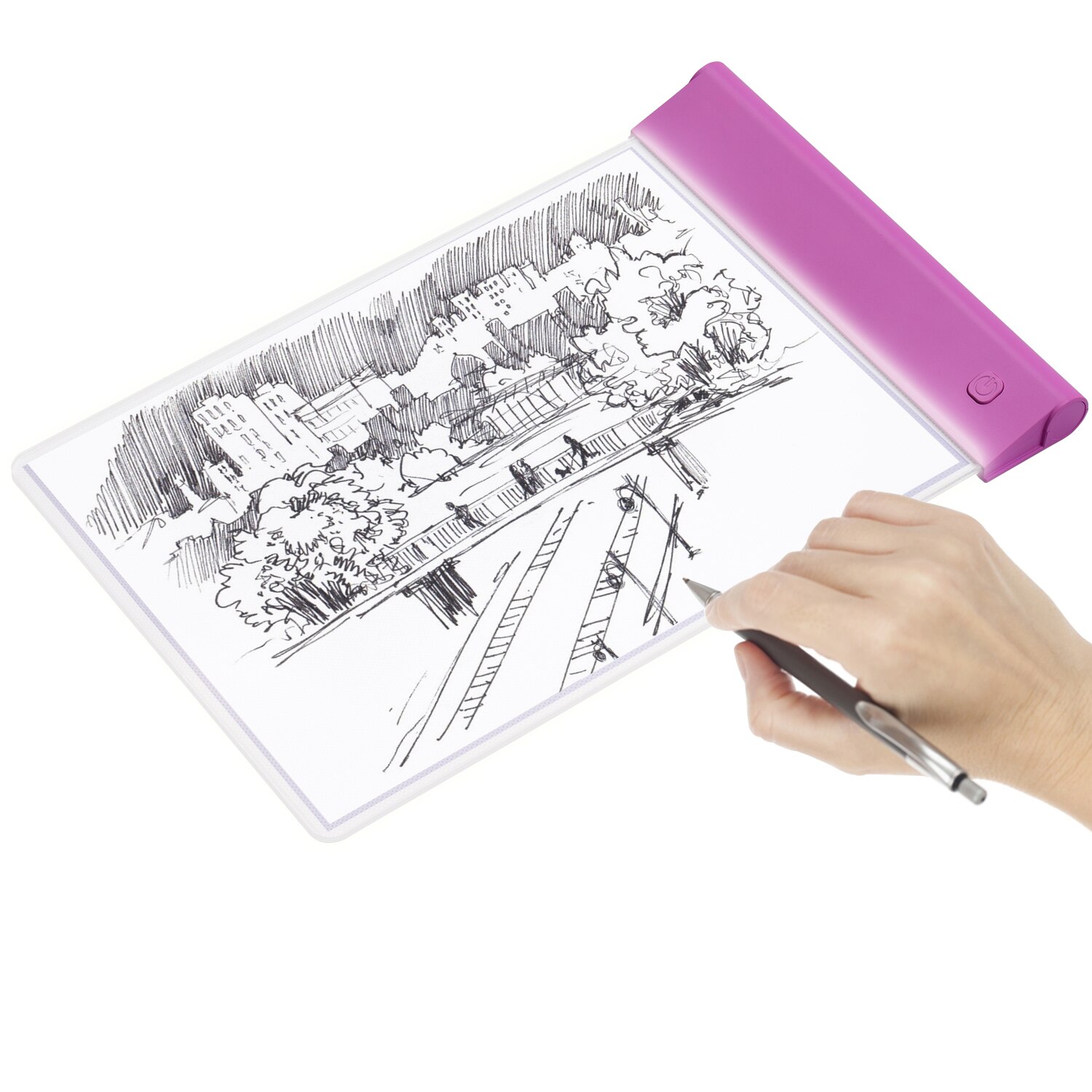 A4 Portable LED Light Box Tracer Ultra-thin Artcraft Tracing Light Pad 3 Levels Dimmable Brightness Battery Powered for Drawing