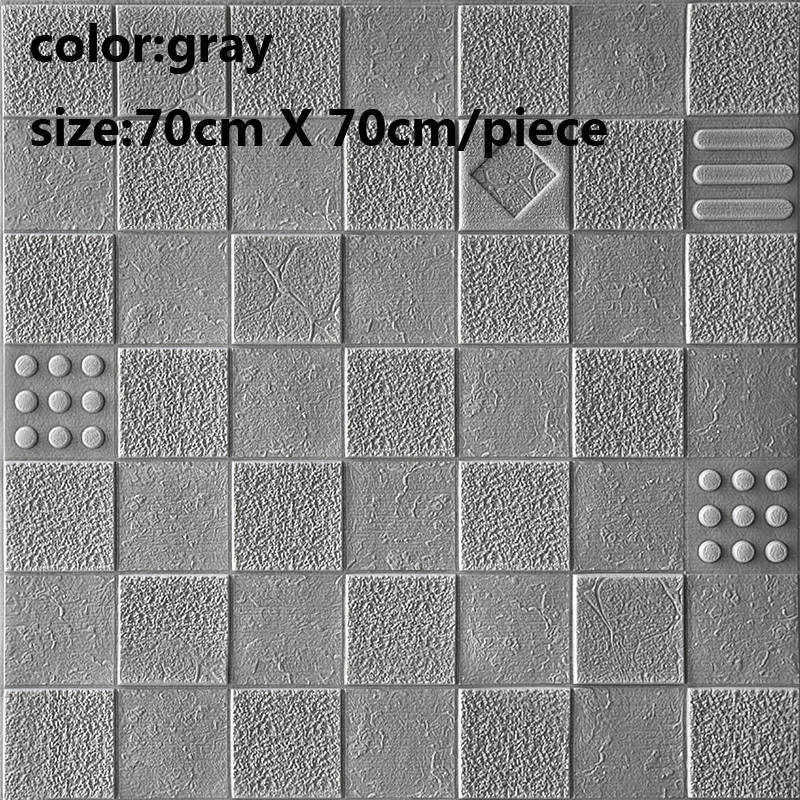 70 x 70cm vaahto 3d seinätarraa tapetti tee itse tiili kiviseinä sisustus olohuone lasten makuuhuone moderni tyyli koristetarra: Harmaa