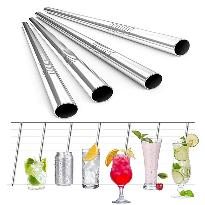 1/3Stck extra Breiten Stroh wiederverwendbar Edelstahl Trinken Stroh Metall Stroh Für Smoothies Tapioka Perlen Milch Tee saft Bar Werkzeug