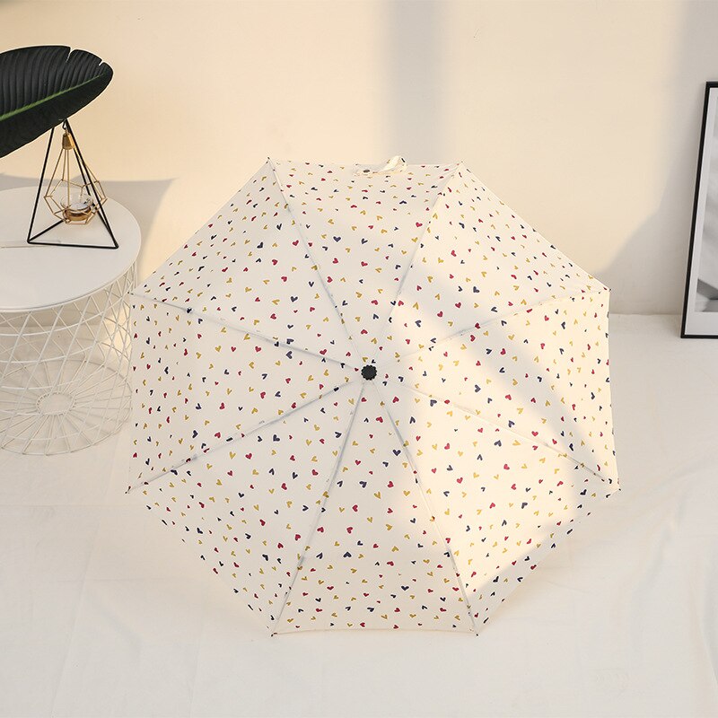 Gancho triple paraguas doble-propósito protección solar UV paraguas para mujer plegable de viaje compacto paraguas Durable paraguas de la lluvia
