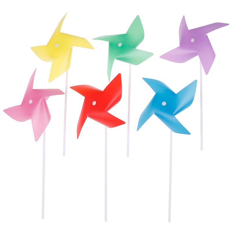 10 stks/partij Outdoor Plastic Kleurrijke Windmolen Speelgoed Pinwheel zelf-assemblage Windmolen kinderen Speelgoed Huis Tuin Yard Decor