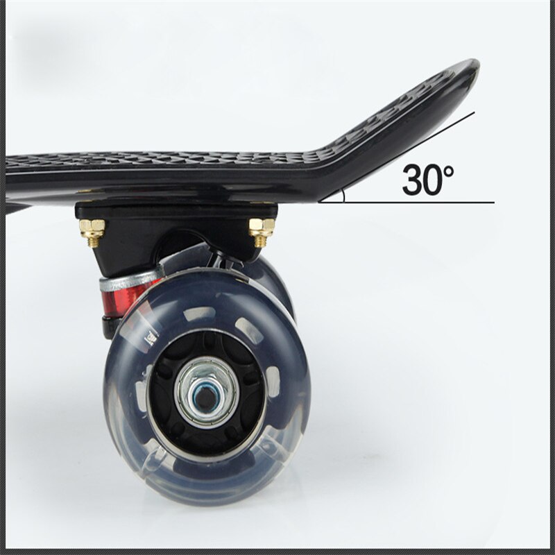 Farve enkelt rocker skateboard fire hjul mini cruiser skateboard lille fisketallerken udendørs til voksne børn trin transport  ie01