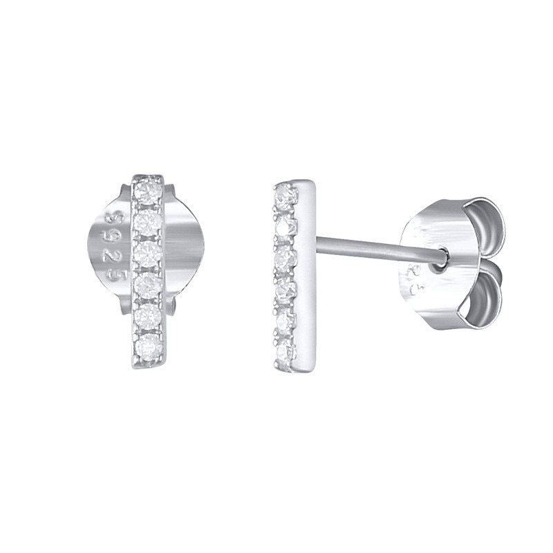 Ying Vahine 100% 925 Sterling Zilver Eenvoudige Mini Vierkante Zirkoon Kleine Stud Oorbellen Voor Vrouwen