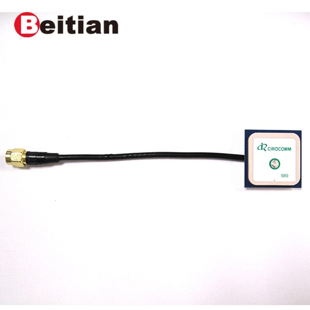 Beitian, antenna Gps 32dB Ad contralto Guadagno Cirocomm Interno Planare Attiva antenna Gps RG174 Cavo Sma Connettore Maschio, BA-580
