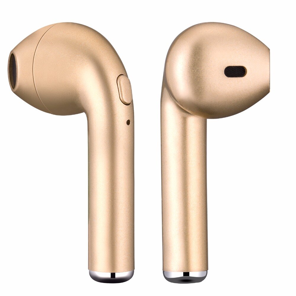 I7 i7s tws Auricolare Bluetooth Auricolari Auricolare senza fili del trasduttore auricolare Con Il Mic con cavo Per Apple Samsung Huawei xiaomi LG telefoni: Double Gold