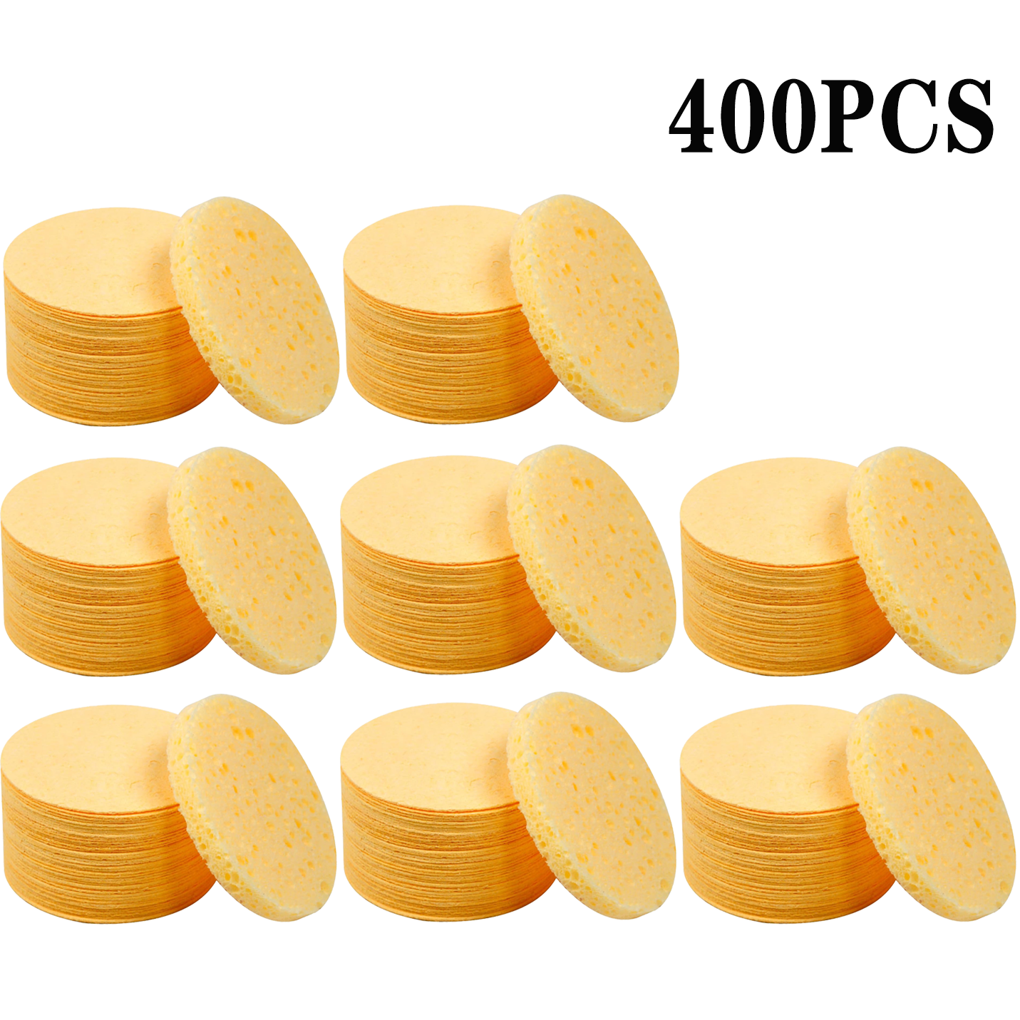 50-1000 Uds. Esponja de pulpa de madera Natural para lavado de cara, esponja de espuma para lavado de cara, esponja cosmética para limpieza facial: Plata