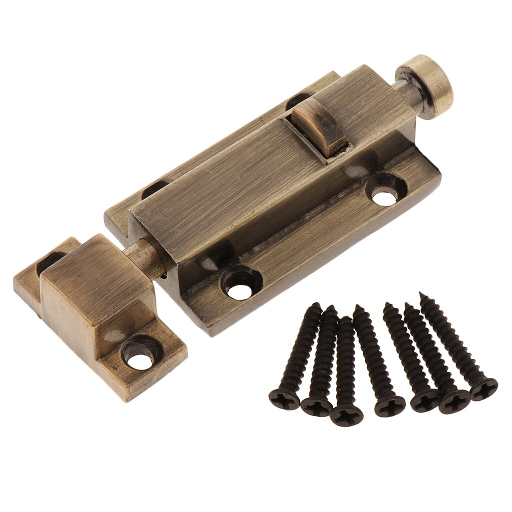 1 Set Zinc Alloy Door Slide Bolt Hasp Lock Latchbolt Home Safe Guard Latch Copper Home Furnishing Hardware