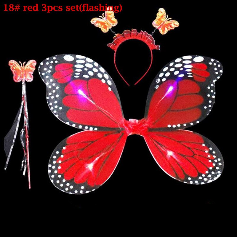Lumière LED Up papillon aile bandeau fée baguettes jupe enfants princesse Performance Cosplay ensemble lueur fête noël Halloween: 18