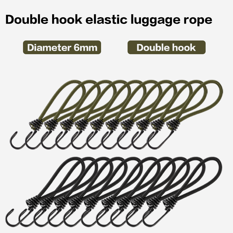 1/5/10 pezzi tende da esterno bungee corde elastiche con doppio gancio per attrezzi da campeggio soffitto antivento accessori di rilegatura fissa