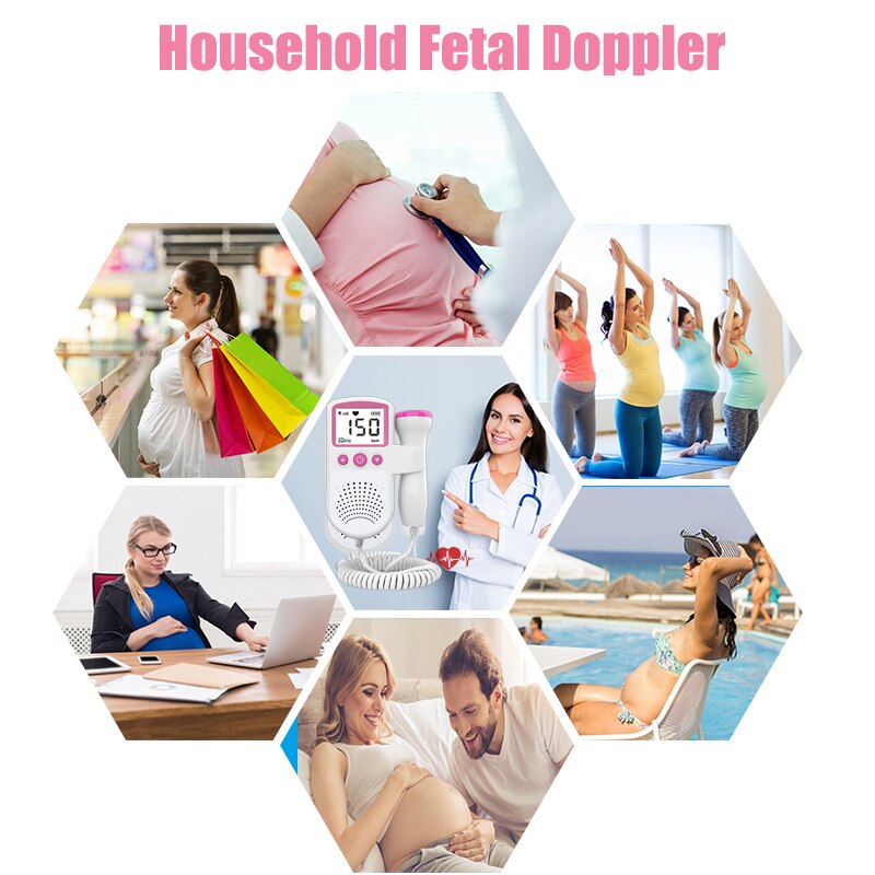 Babyfoon Foetale Doppler Echografie Foetus Doppler Detector Huishoudelijke Draagbare Sonar Doppler Voor Zwangere 3.0Mhz Geen Straling