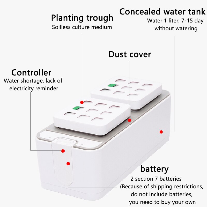 Hydroponisk odlingsutrustning jordfri odling planteringslåda intelligent kontroll blomkruka desktop grönsaksodlingslåda