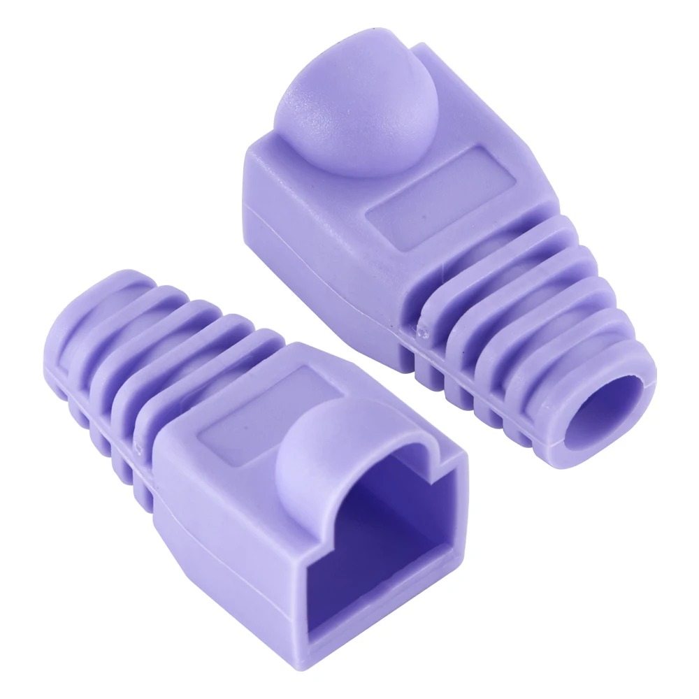Blandet farve cat 5e cat 6 rj45 ethernet netværkskabel trækaflastningskapper kabelstik stikdæksel: Brun / 0.2m