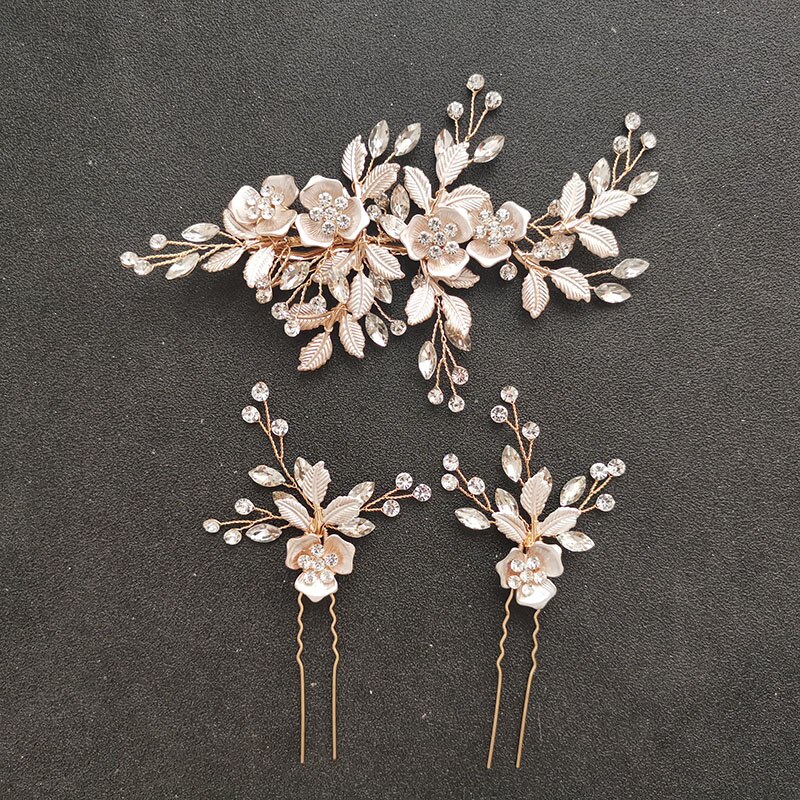 Slbridal handgemaakte oostenrijkse kristal bruids haarspeldjes haarspeldjes haarspeldjes bruidsmeisjes sieradensets
