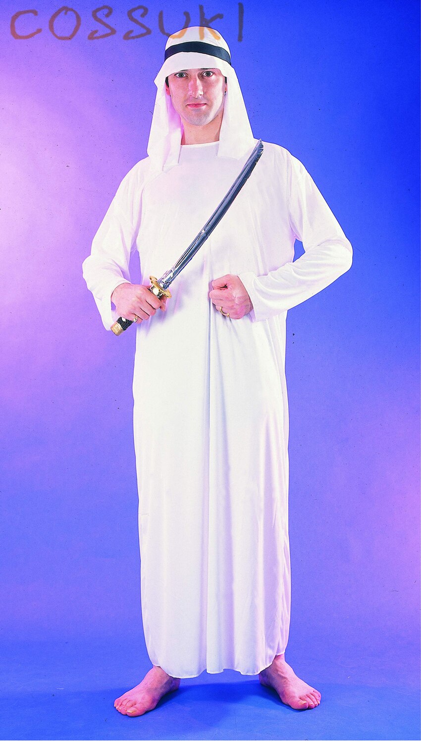 ! Halloween Exotische Volwassen Mannen Wit Arabische Gewaad Arabische Prins Cosplay Kostuum Voor Prestaties Of Maskerade Partij