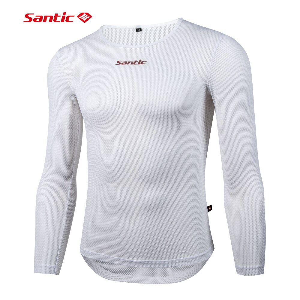 Santic-Camiseta de manga larga para hombre, ropa interior transpirable de secado rápido para ciclismo, Chaleco Ajustado de compresión para bicicleta de montaña