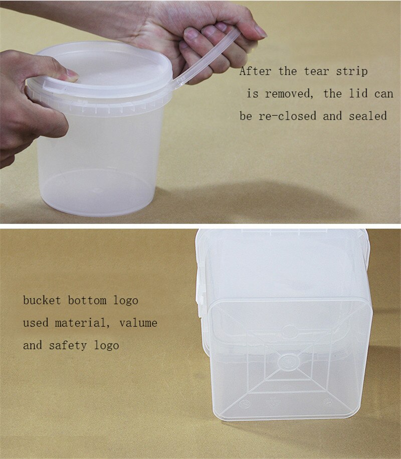 Fortykket plastik suppe spand isterning hummer mad opbevaring forseglede dåser vand spand kande 1/2/3/5/8/10l 1pc