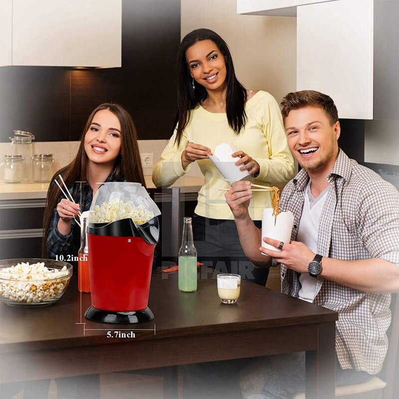 Popcorn Maker Air PopCorn Popper 1200W with Measuring Cup No Oil for Home Party -Corn Machine US Plug
