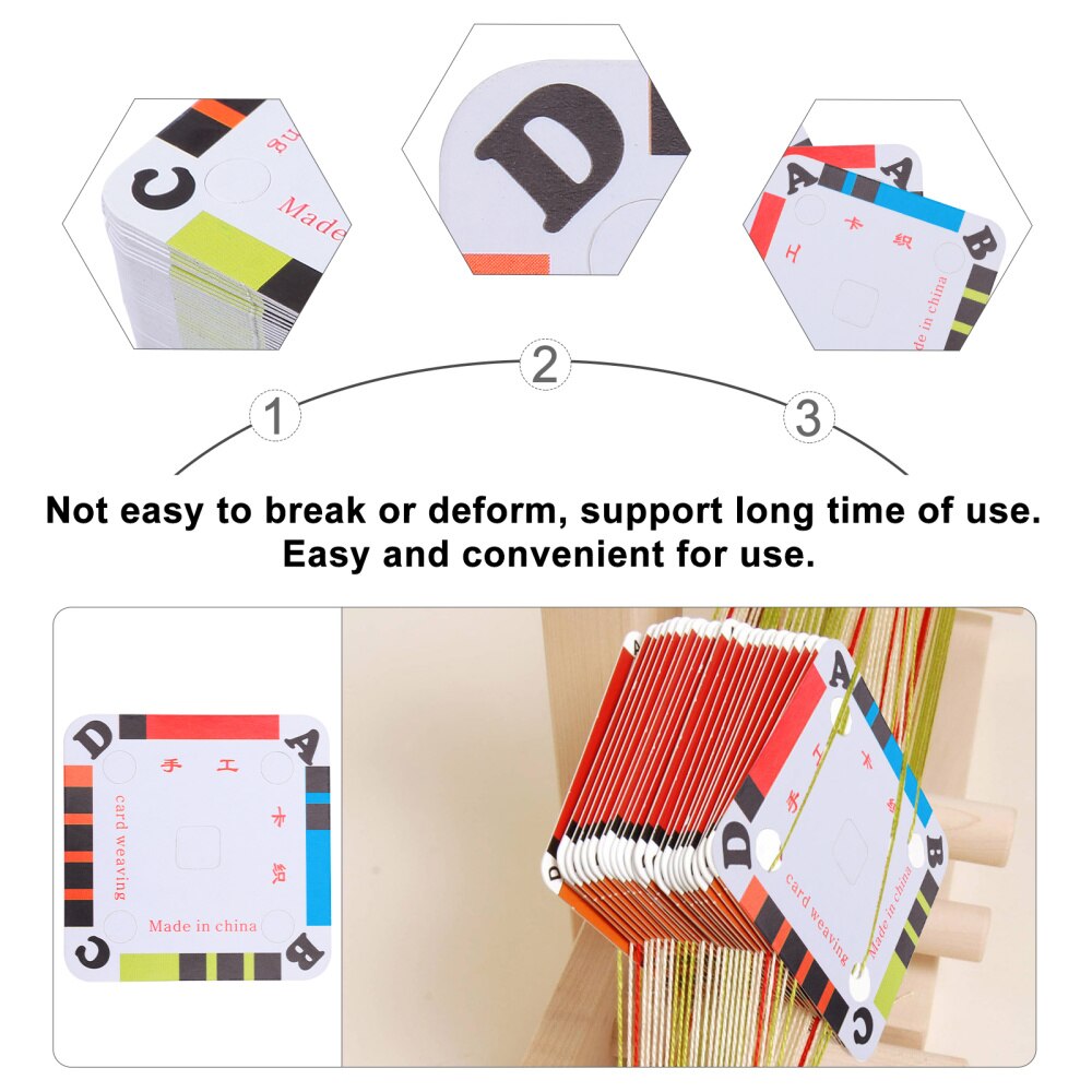 100Pcs Weaving Cards Tablet DIY Sewing Cardboard Paper Weaving Loom Cards DIY Sewing Craft Accessories 5X5CM