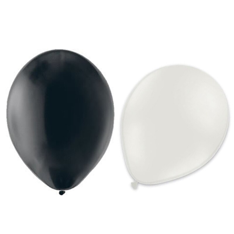 -2 Zak Van 20 Latex Ballonnen 12 Inch Of 30 Cm Nacres Wit & Zwart