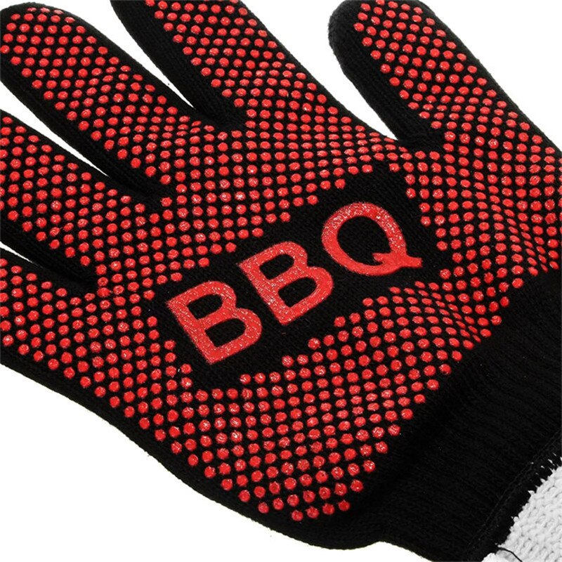 Guantes para cocinar a la parrilla, Guantes para horno, 55 letras DIY para barbacoa, carne impresa, cocina, silicona resistente al calor, aislamiento, accesorios para barbacoa