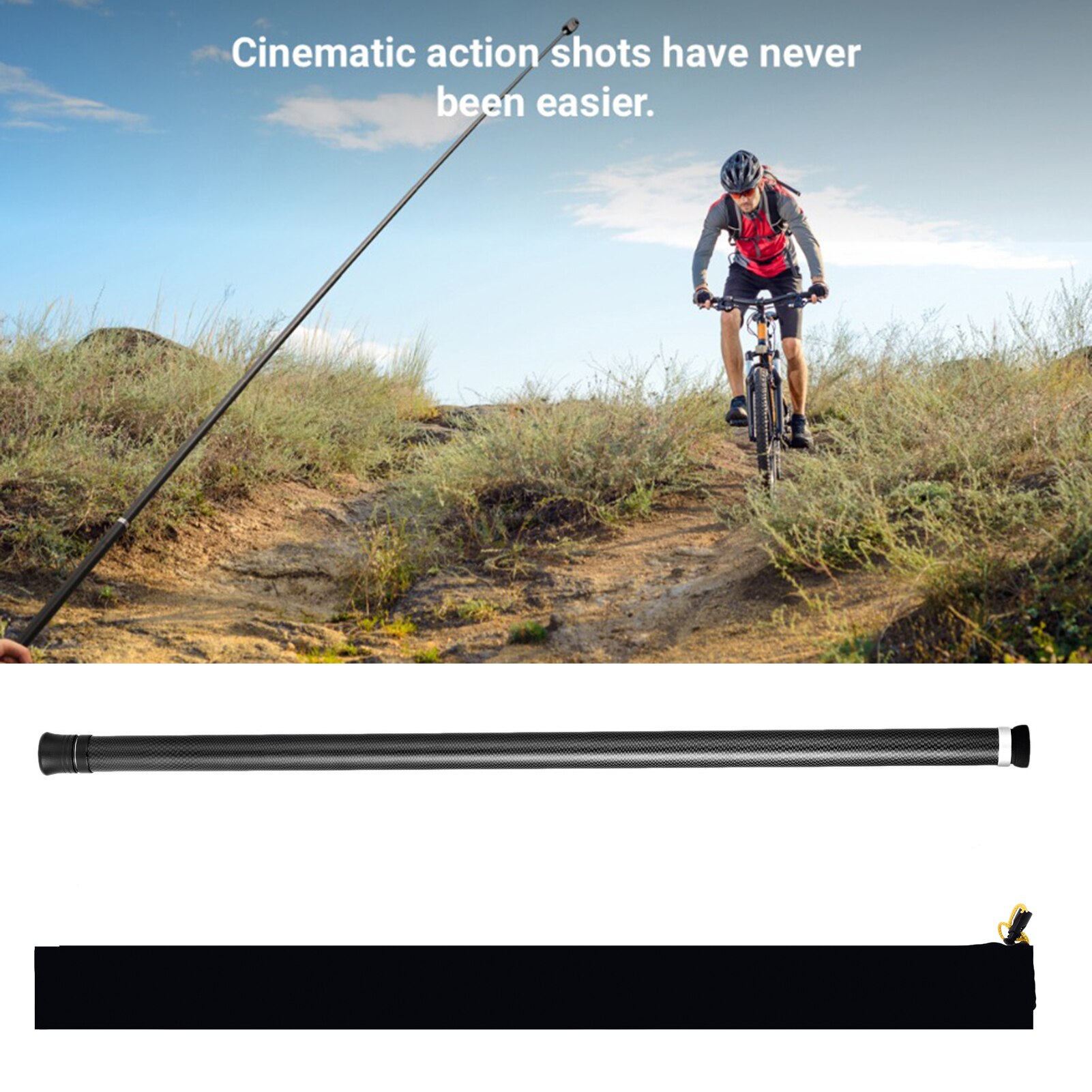 Carbon Fiber Monopod For GoPro Hero 6 5 7 8 9 Black Action Camera Selfie Stick For Go Pro 4 3 2 For Insta 360 ONE X