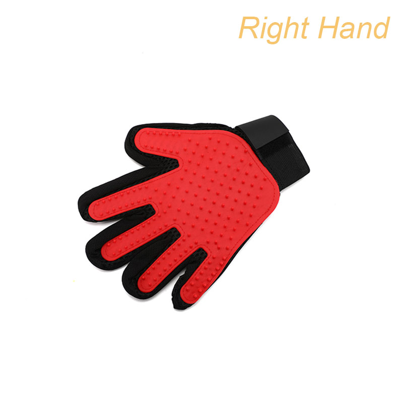 Pet Care Glove Cat Grooming Glove Deshedding Cat Brush Gloves Dog Comb for Cat supplies Bath Clean Massage Hair Remover Brush: red right hand