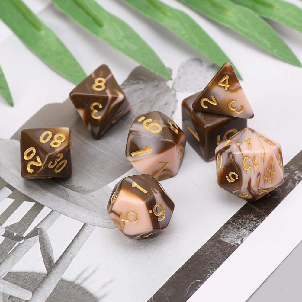 7 stks/set Zijdige Dobbelstenen D4 D6 D8 D10 D12 D20 Voor D & D RPG Poly Game