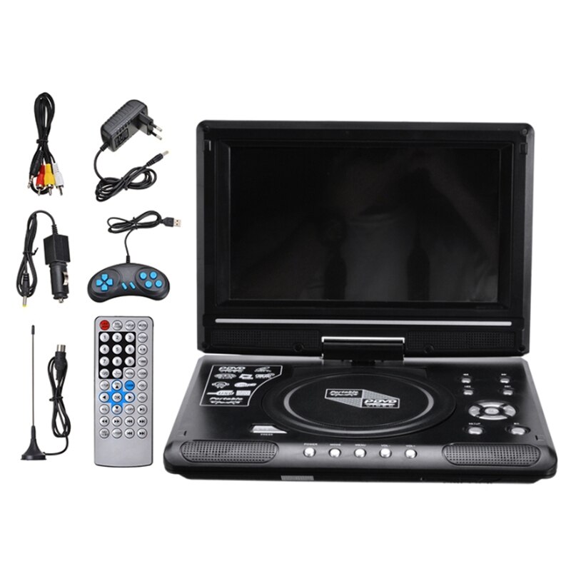 9.8 Inch Portable Home Car DVD Player VCD CD Game TV Player USB Radio Adapter Support FM Radio Receiving-EU Plug: Default Title