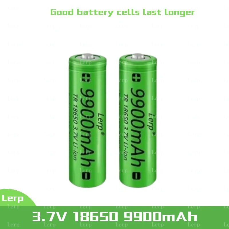 18650，3.7V, 9900mAh capacity, rechargeable lithium-ion battery+charger, flashlight, toy, remote control battery: GRAY