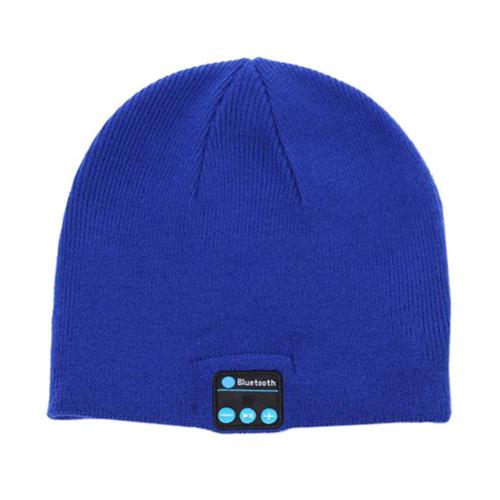 Winter Bluetooth USB Earphone Music Hat Winter Wireless Headphone Cap Headset With Mic Sport Hat For Phone Headset: Dark Blue