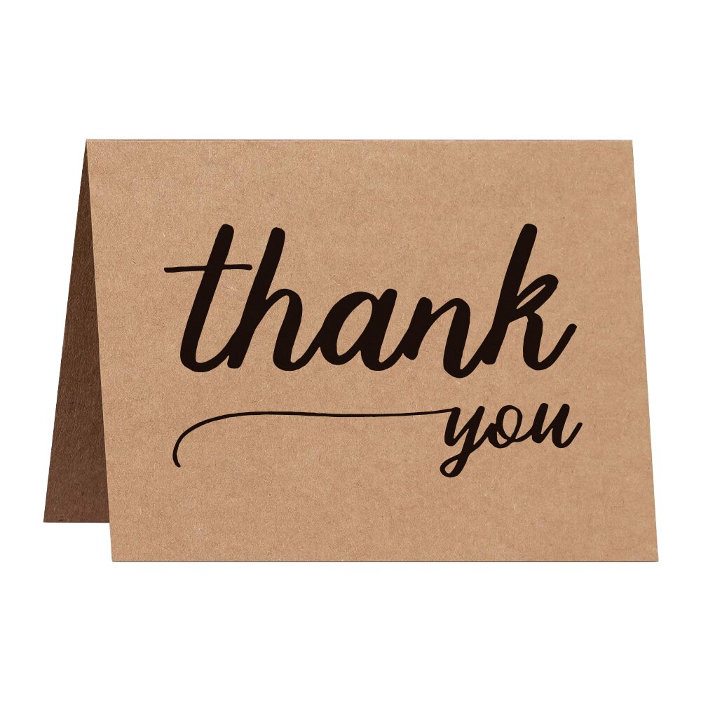 10Pcs Kraft Paper Thank You Card Large 4x6'' Business Note Cards Perfect For Graduation Baby Shower Wedding Greeting Cards: A2