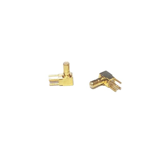 1pc SSMB Male Plug RF Coax Convertor Connector PCB Mount With Solder Post Right Angle Goldplated