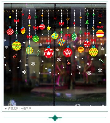 Christmas Ornaments Wall Sticker Cartoon DIY Merry Christmas Glass Wallpaper Christmas Decorations For Home Xmas Year: 3