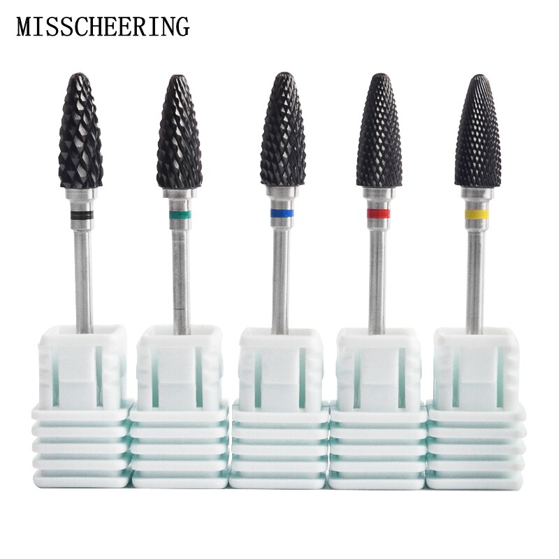 1 stk sort keramik 3/32 " nail art bor 5 typer fræsning manicure skærefil elektrisk apparat maskine tilbehør rengøringsværktøj