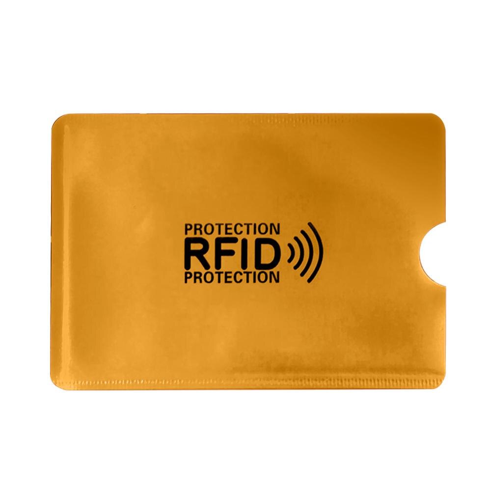 Unisex Casual 1/5 PC Anti Rfid Wallet Holder Reader Lock Bank Bank Protective Metal Credit Support NFC Card Holder: Gold-5PC