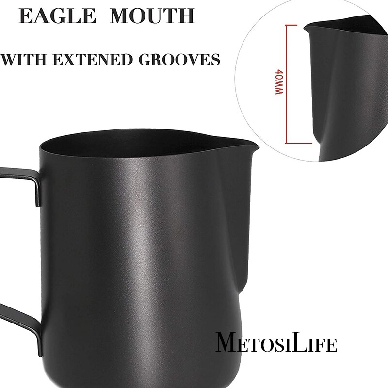 Stainless Steel Milk Frothing Pitcher Jug Espresso Steaming Pitcher with Scale for Cappuccinos &amp; Latte Art