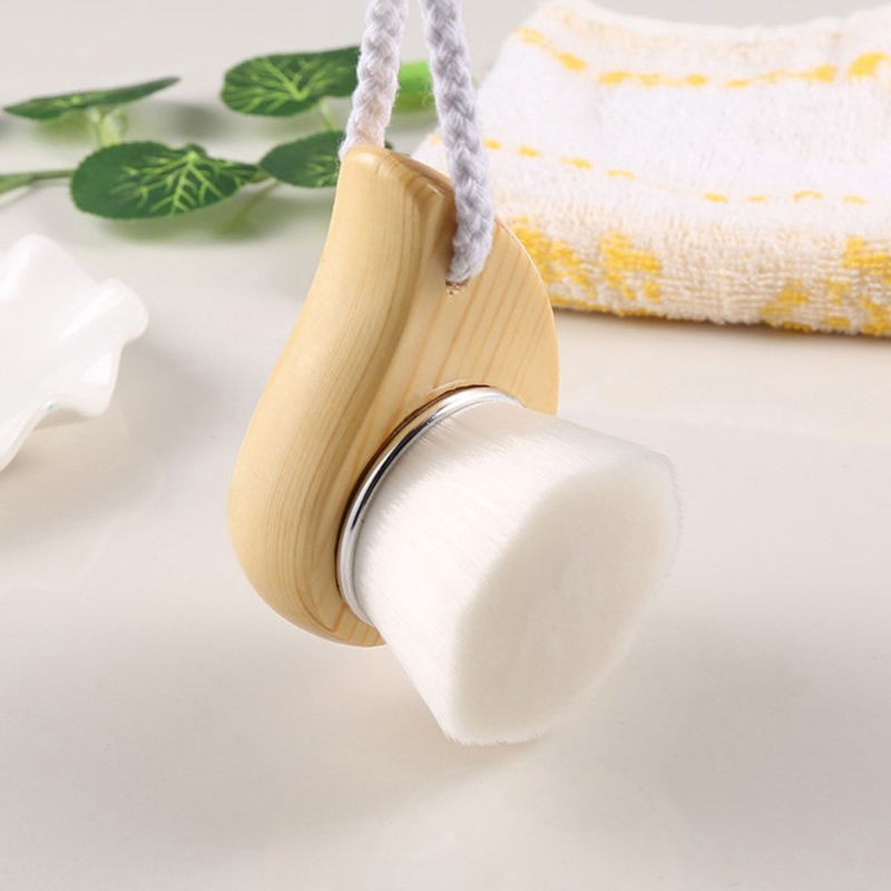 Limpiador profundo de espinillas, cepillo de masaje Facial de belleza, cuidado Facial, mango de madera, cepillo de limpieza Facial, exfoliante de pelo de fibra suave