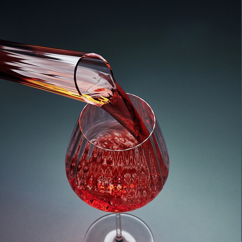 Copas de vino de cristal de color Burdeos para el hogar, vasos de champán hechos a mano, luz de lujo, de boda
