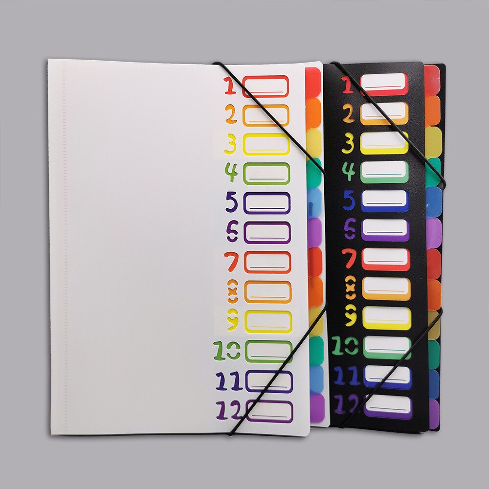 A4 Student Paper Folder Classification Folder Rainbow Color Insert Classification Page PP Folder Information Book Sheet Folder