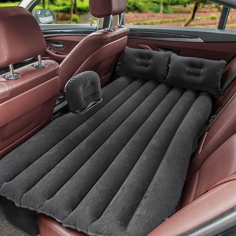 Colchón inflable multifuncional para coche, cama de viaje Universal para SUV, asientos de coche, cama multifuncional para acampar al aire libre y playa: Negro